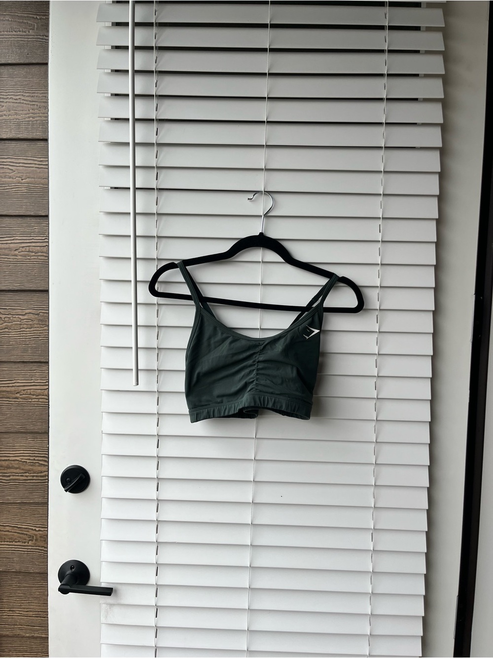 Gymshark Dark Green Ruched Sports Bra